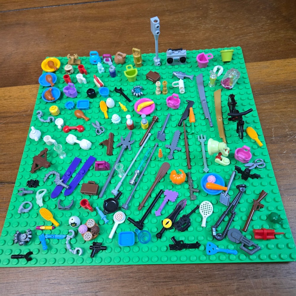 LEGO Minifigure Accessories Lot Weapons Food Tools Bicycle Minecraft Star Wars